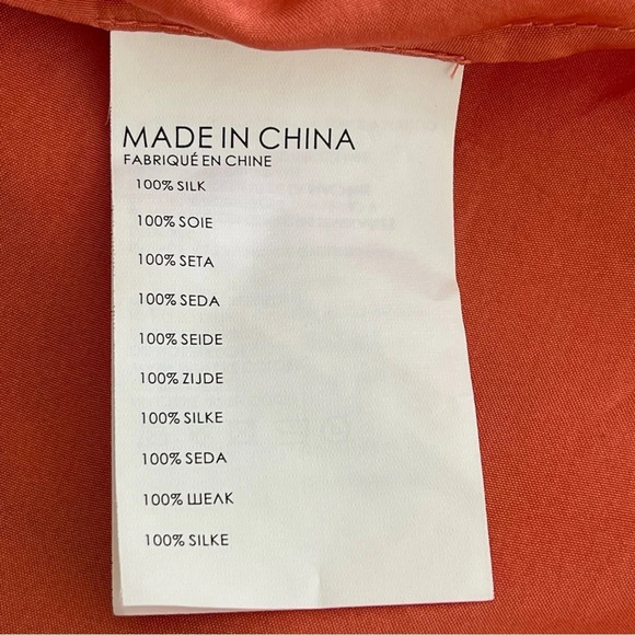 Club Monaco ruffle flare silk peach color dress size 2 - Picture 7 of 12